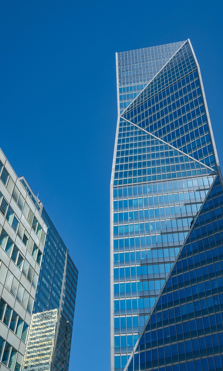 skyscraper, architecture, building, modern, office building, perspective, facade, city, urban, paris